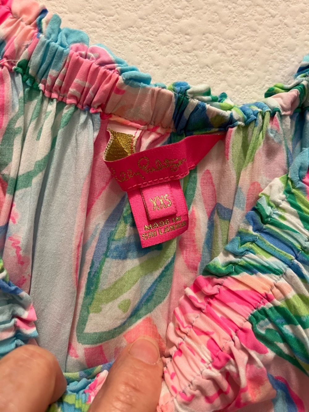 Like New Lilly Pulitzer Off-Shoulder Top With Flowing Bell Sleeves - Picture 6 of 6